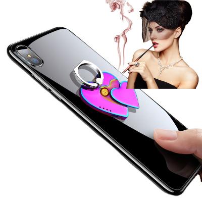 China Minimalist Lovisle Tech Boutique Heart Shape Phone Lighter USB Rechargeable Lighter Windproof Lighter For Phone for sale