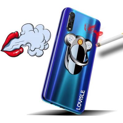 China Minimalist Lovisle Technology Creative Encendedores Phone Ring Hold USB Electric Windproof Lighter Plasma for sale