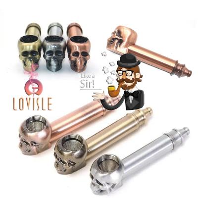 China 2022 Lovisle Technology Newest Metal Tube Detachable Smoking Pipe Direct Wholesale Metal Smoking Pipe Minimalist Lovisle With Filters for sale