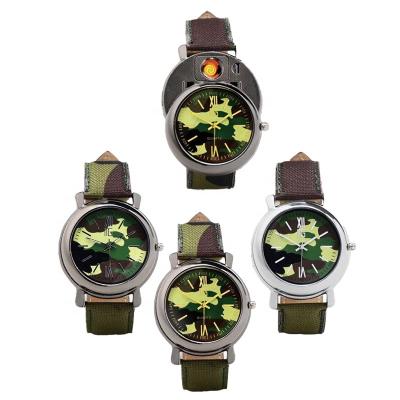 China Minimalist Lovisle Tech Flash Watch Army With Lighter Camouflage Canvas Strap for sale