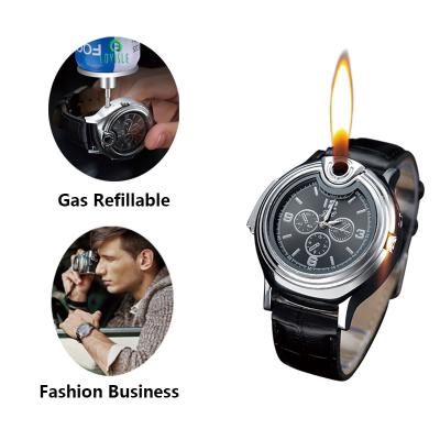 China Cool New Minimalist Lovisle Technology Father's Day Gifts Creative Watch Butane Gas Cigarette Cigar Refillable Lighter for sale