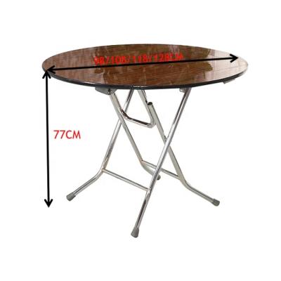 China Manufacturer Wholesale Round Square Simple Folding Metal Iron Dining Table Collapsible for sale