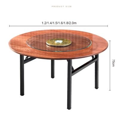 China Hot Sale Circular Folding Legs Big Folding Legs Multi Layer Board Simple Solid Wood Dining Table For Restaurants And Homes for sale