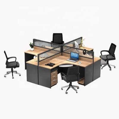 China Modern Simple Thickened Table Top Panel Desk Screen Card Computer Computer Desk With Vertical File Cabinet Three Drawer For Office for sale