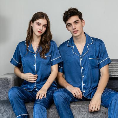 China New Arrival Breathable High Quality Pajamas Sets Women Sleepwear Set Two Piece Lounge Wear For Couples for sale