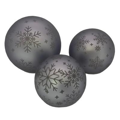 China Factory Sale 15cm Christmas Lead Glass Silver Gray Hot Light Ball With Lights Decoration for sale