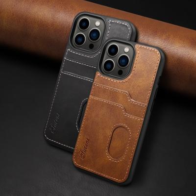 Chine Retro Card Slots Genuine Leather Phone Case For Iphone 13 Pro Max Case à vendre