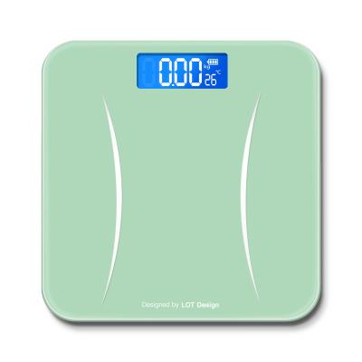 China Home Health Adult Scale Weight / Temperature Glass Electronic Weight Scale for sale