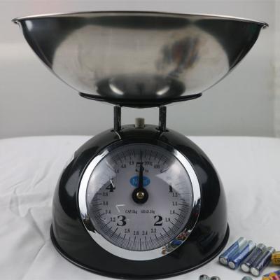 China 5kg Mechanical Kitchen Scale Cooking Scale Flat Spring Dial Retro Round Hemisphere 26*20.8*20.2cm for sale