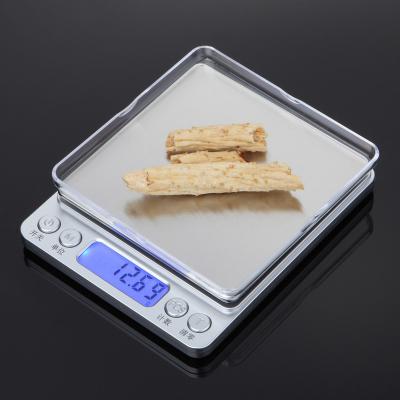 China WITH LID I2000 Ultra Accurate Electronic Home Scale Kitchen Scale Double Tray Baking Scale for sale