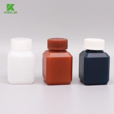 China 30ml/50ml/60ml/100ml Soft Surface Square Plastic Bottle With HDPE Container Plastic Reagent Bottle for sale