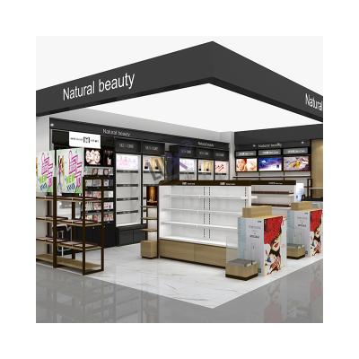 China Retail Stores China Manufacturer Interior Design Cosmetic Store Decoration With High End Customized Cosmetic Display Furniture Rack for sale