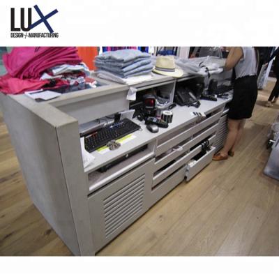 China Modern Eco-firiendly Material Customized Functional Design High LUX End Store Counter Design For Garment Shop Clothing Store for sale