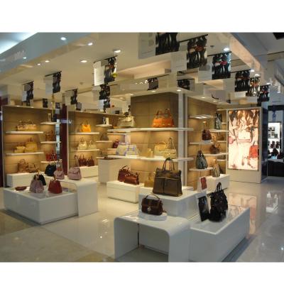 China LUX Customized Latest Design Customized Eco-friendly Modern Mall Kiosk For Leather Handbag Display for sale