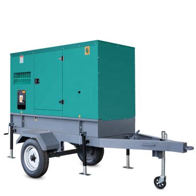 China Powered By UK-Perkins Engine 50kw 65kva Super Silent Trailer Type Diesel Generator With 3 Wheel Emergency Trailer NPP-50GF for sale