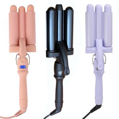 China For home use most popular items professional ceramic triple barrel rizador de pelo hair waver 3 barrel curling iron electric hair crimper for sale