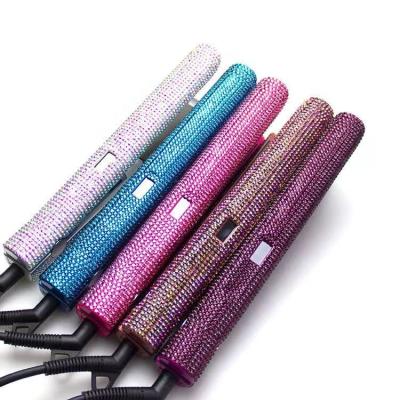 China Popular Items Crystal Ceramic Hair Styler 2 In 1 Professional Electric Hair Straightener Irons Faux Stone Bling Flat Diamond for sale