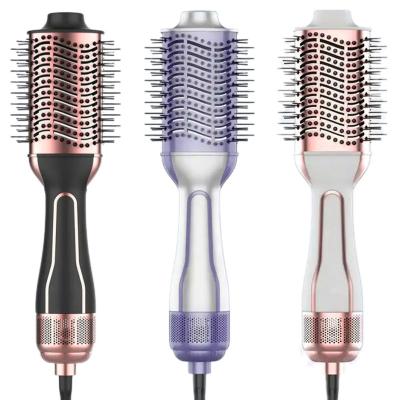 China Multifunctional Professional Dual Voltage 3-in-1 1400W Electric Hair Ionic Rotating Drier Comb Air Heat Dryer Comb Portable Hot Blow Salon Brush for sale