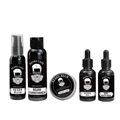 China Whitening Wholesale Price Beard Private Label Oil Balm Kit Private Label Oil Balm Kit Men Beard Care Set Organic Beard Growth Kit for sale