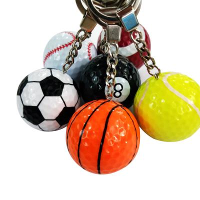 China Rubber+Ion Resin+Surlyn Custom Logo Wholesale Custom Golf Ball With Color Key Chain Golf Ball For Gifts for sale