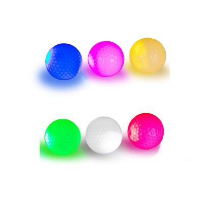 China Rubber + Ion Resin + Colorful Customized Surlyn LED Flashing Glowing Golf Balls for sale