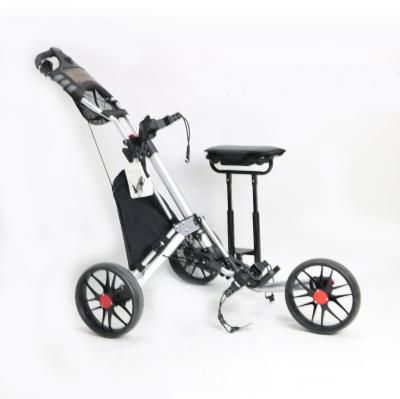 China Wholesale 3 Wheels Hand Push Pull Push Golf Trolley Folding Portable Golf Cart With Movable Seat for sale