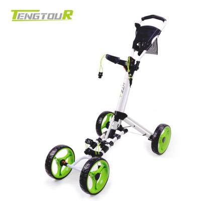 China Hot Factory Hand Push 4 Wheels Customized Pull Push Golf Cart Foldable Golf Cart for sale