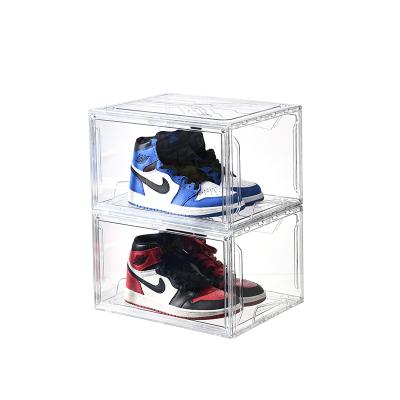 China New Design Convertible Sneaker Box Plastic Transparent Shoe Boxes With Custom Logo for sale