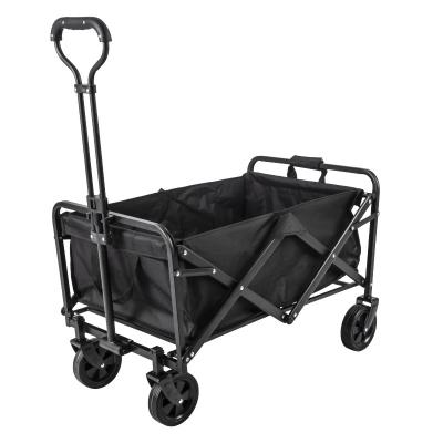 China Large Wheels Adjustable Space Folding Storage Folding Cart Handle Beach Cart Portable Heavy Duty Utility Garden Cart for sale