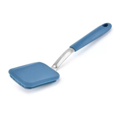 China Long Handle Pot Cleaning Brush Household Silicone Washing Dish Brush Kitchen Stocked Cleaner Brushes for sale