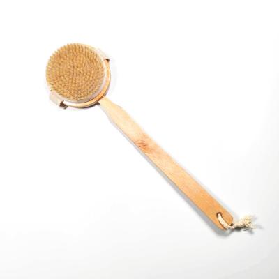 China Stocked Wooden Handle Bath Brush Household Workmanship Long Stiffen Shower Body Cleaning Brush Bath Message Brush for sale