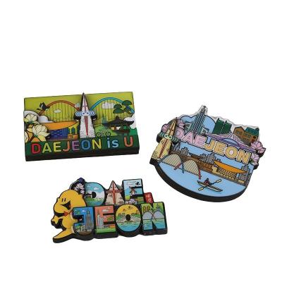 China Shape YIWU BaiWen Manufacturers Promotion Fridge Magnet Wooden Customized Souvenir Of Wooden Magnet Fridge for sale