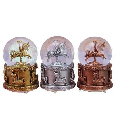 China Folk art YIWU BAIWEN manufacture wholesale promotion friend gift snow globe drum musical for sale