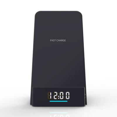 China Cell Phone Good Price 10w Alarm Clock Wireless Phone Chargers Stands With Qi Certification for sale