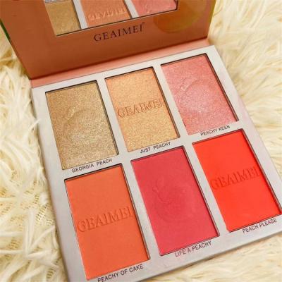 China Face wholesaler high quality 6 colors blush palette colorete for sale