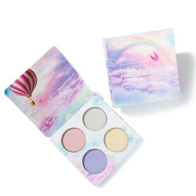 China Waterproof 4 Colors Highlighter Bar Palette Wholesale High Quality Long Lasting Glow Waterproof Cosmetic Iluminator for sale