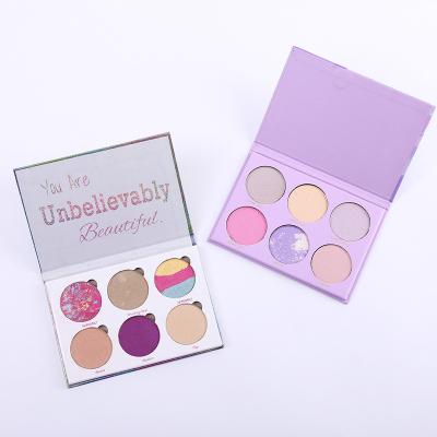 China Wholesale High Quality Waterproof Unicorn 6 Colors Highlighter Bar Blush Eyeshadow Palette Ilumadores Rostro Cosmetico Al Por Mayor for sale