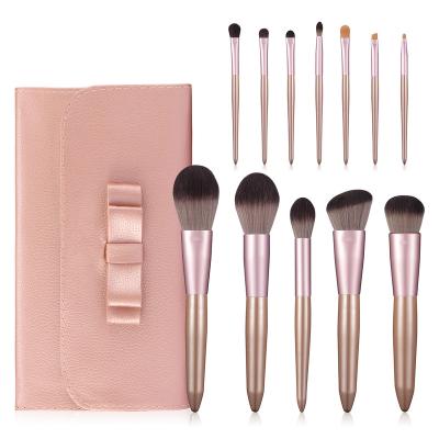 China Angular blush Wholsale makeup brushes 12 Pcs with bag face concealer brush makeup set brush for makeup set brochas de maquillaje for sale