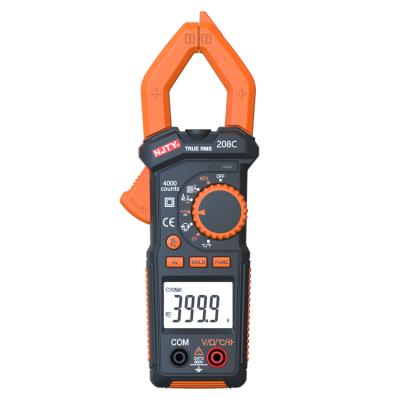 China DC 600V AC 208C Ohm Hz Temperature Digital Clamp Meter Multimeter Amperimetrica Dual Clamp Meter 208C for sale