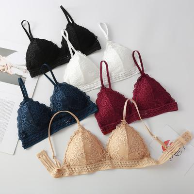 China OEM Antibacterial Free Service Bra Lace Wire Triangle Bra Women Factory Lingerie Removable Protective Bra for sale