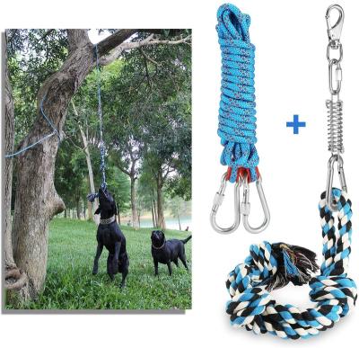 China Viable Spring Pole Dog Rope Toys with Large Spring Pole Kit Strong Dog Rope Toy and 16ft Dog Rope Chew Toy for sale