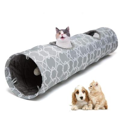 China Large Cat Toys Collapsible Tunnel Tube Viable with Plush Balls for Cat Winter for sale