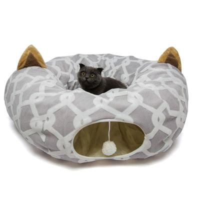 China The 4 Ways Viable Large Cat Tunnel Crinkle Bed Big Jump Bed with Cat Toys Pet Tube for sale