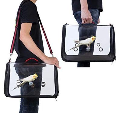 China Durable Parrot Bird Carrier Travel Carriers Lightweight Pets Birds Travel Cage With Perch for sale