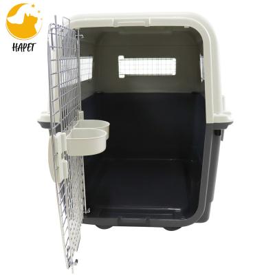 China Breathable Travel Pet Air Box Pet Air Box Cat Pet Flight Cage Folding Portable Cat Cage Plastic for sale