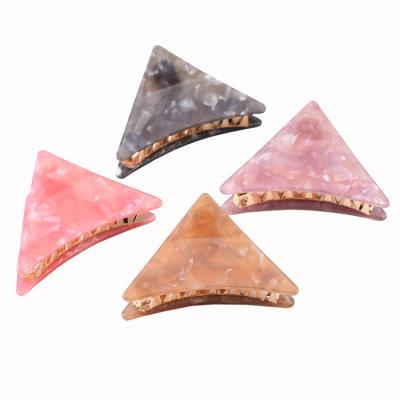 China Decoration High Quality Triangular 7.5cm Heart Shape Cool Acetate Metal & Triangle & Heart Shape Claw Clips for sale