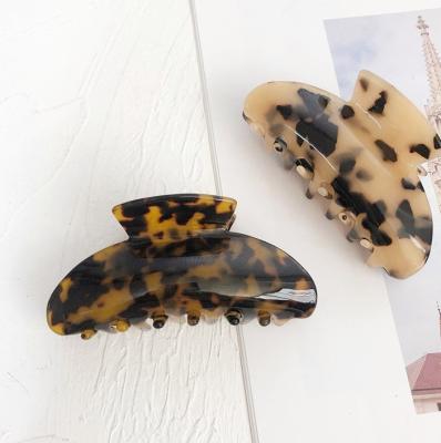 China Large Vintage Leopard 9.5cm Style Decoration Hair Accessories Single Resin Acetate Plastic Hair Claw For Women for sale