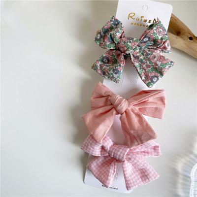 China New Style Sweet 3pcs Set Comfy Hair Clip Hot Selling Baby Hair Clips Baby Hair Clips Bowknot Hair Clips For Girls Kids for sale