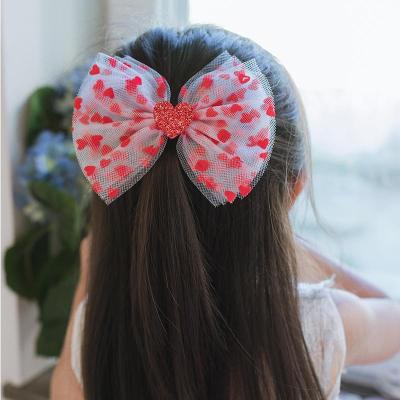 China Wholesale Cute Soft Handmade Hair Pin Barrettes Mesh Bow Baby Hair Clips Baby Barrettes Kids Large For Baby Hair Clip Hair Clip For Girls Kids for sale