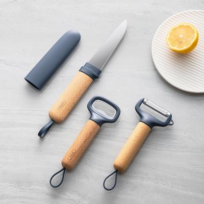 China Sustainable Kitchen 3 Piece Set Fruit Skin Peeler Knife And Beer Opener Household Accessories for sale